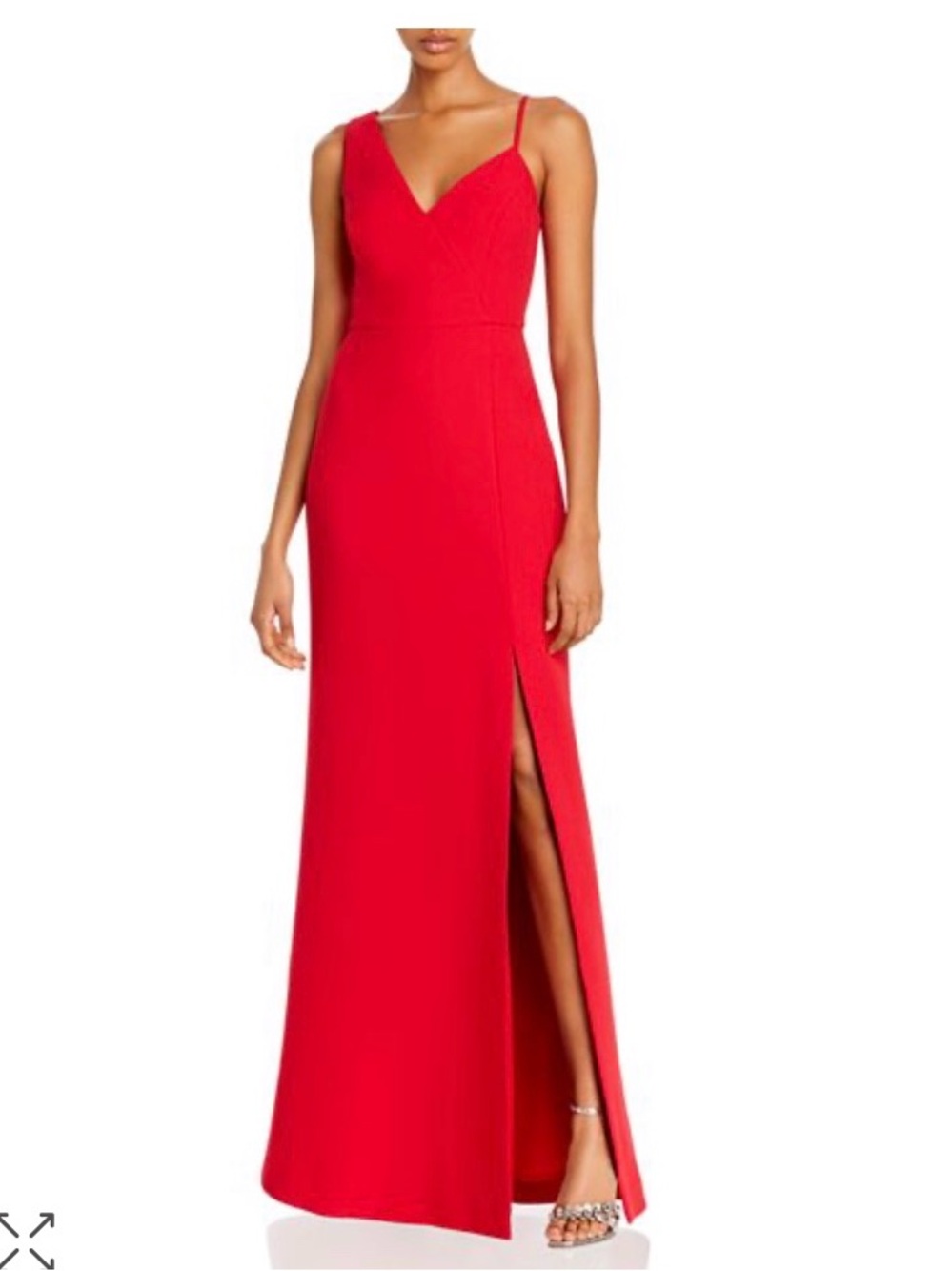BCBGMaxAzria Red Asymmetric Crepe Gown
